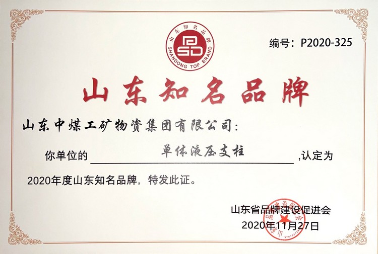 Congratulations To China Coal Group For Being Awarded The 2020 Shandong Famous Brand